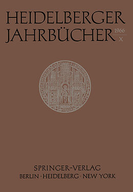 Kartonierter Einband Heidelberger Jahrbücher X von Kenneth A. Loparo