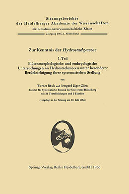 Kartonierter Einband Zur Kenntnis der Hydrostachyaceae von Werner Rauh, Irmgard Jäger-Zürn