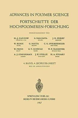 Kartonierter Einband Fortschritte der Hochpolymeren Forschung von H. -J. Cantow, A. J. Staverman, J. K. Stille