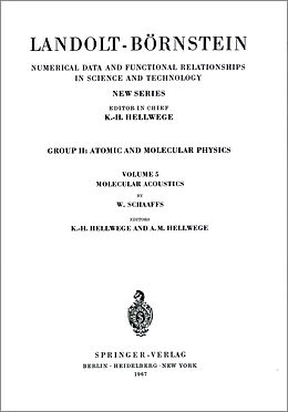 Fester Einband Molecular Acoustics / Molekularakustik. Vol.5 von W. Schaaffs