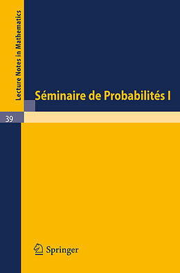 Couverture cartonnée Séminaire de Probabilités I de 
