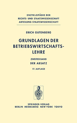 Fester Einband Grundlagen der Betriebswirtschaftslehre von Erich Gutenberg