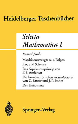 Kartonierter Einband Selecta Mathematica I von K. Jacobs, E.S. Andersen, G. Baxter
