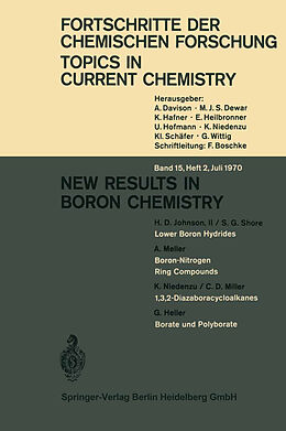 Kartonierter Einband New Results in Boron Chemistry von H. D. Johnson Ii, S. G. Shore, G. Heller