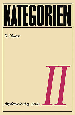 Kartonierter Einband Kategorien II von H. Schubert