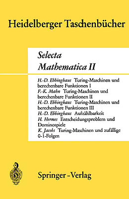 Kartonierter Einband Selecta Mathematica II von H.D. Ebbinghaus, F.K. Mahn, Hans Hermes