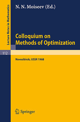 Kartonierter Einband Colloquium on Methods of Optimization von 