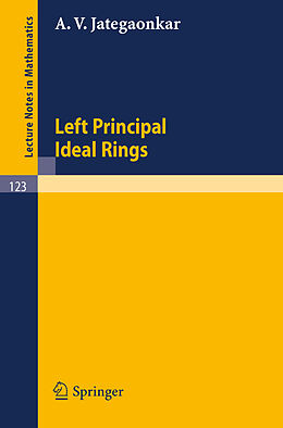 Kartonierter Einband Left Principal Ideal Rings von A. V. Jategaonkar