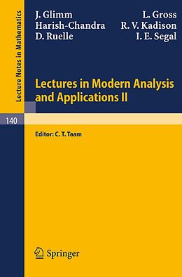 Kartonierter Einband Lectures in Modern Analysis and Applications II von J. Glimm, Harish-Chandra, L. Gross