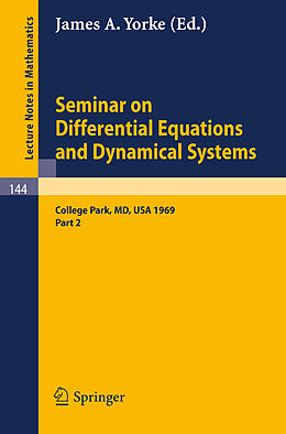 Kartonierter Einband Seminar on Differential Equations and Dynamical Systems von 