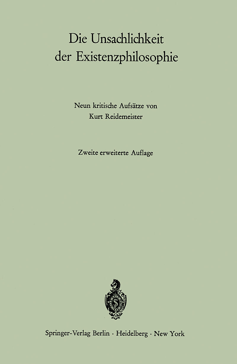 Die Unsachlichkeit der Existenzphilosophie