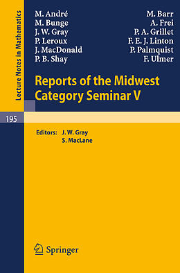 Kartonierter Einband Reports of the Midwest Category Seminar V von 