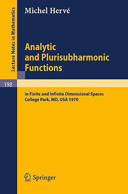 Kartonierter Einband Analytic and Plurisubharmonic Functions von Michel Herve