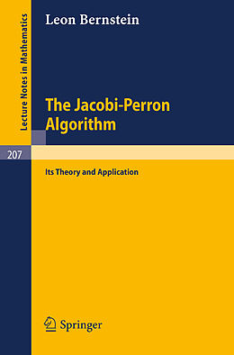 Kartonierter Einband The Jacobi-Perron Algorithm von L. Bernstein
