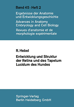 Kartonierter Einband Entwicklung und Struktur der Retina und des Tapetum lucidum des Hundes von R. Hebel