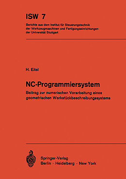 Kartonierter Einband NC-Programmiersystem von H. Eitel