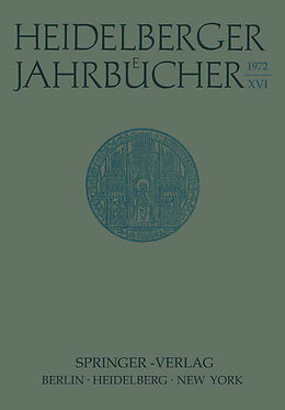 Kartonierter Einband Heidelberger Jahrbücher von H. Schipperges, Kenneth A. Loparo