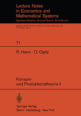 Kartonierter Einband Konsum- und Produktionstheorie II von R. Henn, O. Opitz