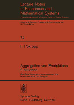 Kartonierter Einband Aggregation von Produktionsfunktionen von Fritz Pokropp