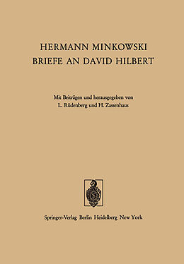 Kartonierter Einband Hermann Minkowski Briefe an David Hilbert von H. Minkowski
