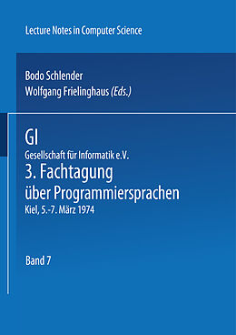 Kartonierter Einband GI - 3. Fachtagung über Programmiersprachen von 