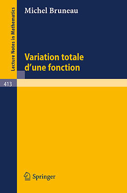 Couverture cartonnée Variation Totale d'une Fonction de M. Bruneau