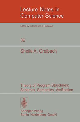 Kartonierter Einband Theory of Program Structures von Sheila A. Greibach