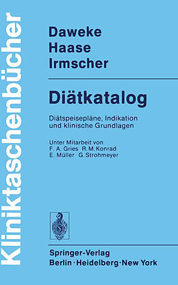 Kartonierter Einband Diätkatalog von H. Daweke, J. Haase, K. Irmscher