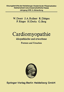 Kartonierter Einband Cardiomyopathie von W. Doerr, J.A. Robner, R. Dittgen