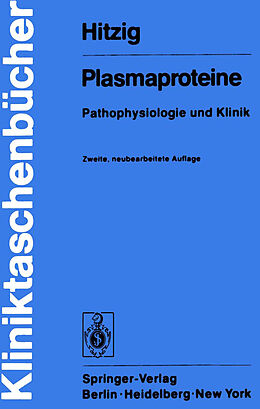Kartonierter Einband Plasmaproteine von Walter H. Hitzig