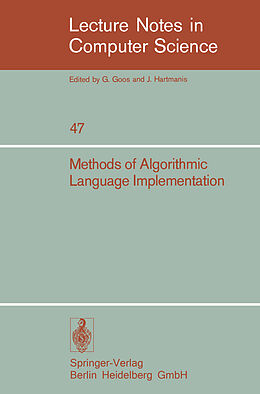 Couverture cartonnée Methods of Algorithmic Language Implementation de 