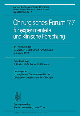 Kartonierter Einband Chirurgisches Forum 77 für experimentelle und klinische Forschung von 