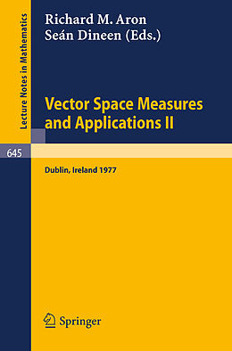 Kartonierter Einband Vector Space Measures and Applications II von 