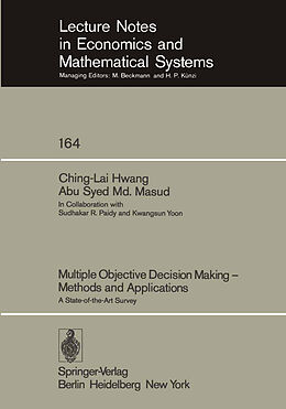 Kartonierter Einband Multiple Objective Decision Making   Methods and Applications von C. -L. Hwang, A. S. M. Masud