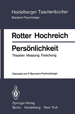 Kartonierter Einband Persönlichkeit von Julian B. Rotter, D.J. Hochreich