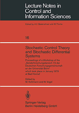 Kartonierter Einband Stochastic Control Theory and Stochastic Differential Systems von 