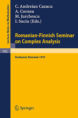 Kartonierter Einband Romanian-Finnish Seminar on Complex Analysis von 
