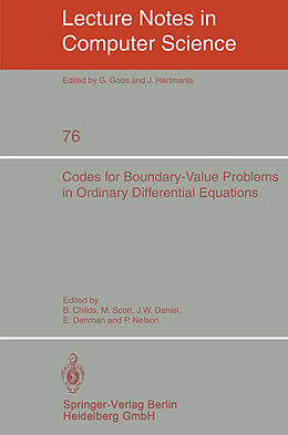 Kartonierter Einband Codes for Boundary-Value Problems in Ordinary Differential Equations von 