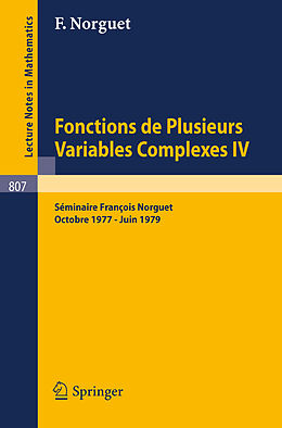 Couverture cartonnée Fonctions de Plusieurs Variables Complexes IV de 