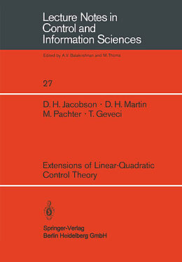 Kartonierter Einband Extensions of Linear-Quadratic Control Theory von D. H. Jacobson, T. Geveci, M. Pachter