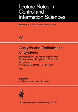 Kartonierter Einband Analysis and Optimization of Systems von 