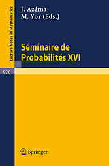 Couverture cartonnée Séminaire de Probabilités XVI 1980/81 de 