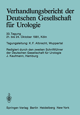 Kartonierter Einband Verhandlungsbericht der Deutschen Gesellschaft für Urologie von 