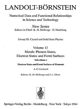 Fester Einband Electron States and Fermi Surfaces of Elements / Elektronenzustände und Fermiflächen von Elementen von A. P. Cracknell