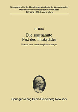 Kartonierter Einband Die sogenannte Pest des Thukydides von H. Habs