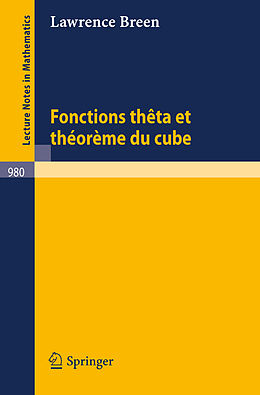 Couverture cartonnée Fonctions theta et theoreme du cube de L. Breen