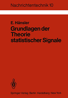 Kartonierter Einband Grundlagen der Theorie statistischer Signale von E. Hänsler