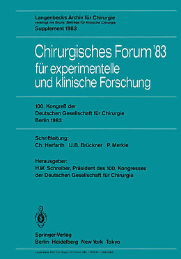 Kartonierter Einband Chirurgisches Forum 83 für experimentelle und klinische Forschung von 