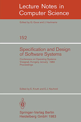 Couverture cartonnée Specification and Design of Software Systems de 