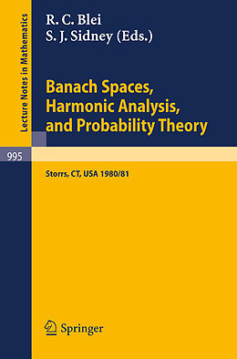 Kartonierter Einband Banach Spaces, Harmonic Analysis, and Probability Theory von 